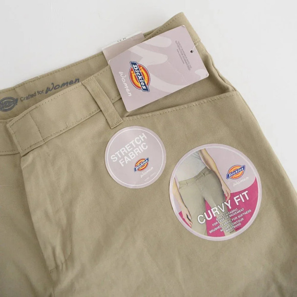 Dickies Beige Curvy Style Stretch Twill Pants Size 12R NWT - Picture 10 of 16
